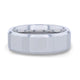 REFLECTOR Faceted Polished Center Tungsten Men's Wedding Band With Polished Beveled Edges - 8mm