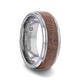 CASK Whiskey Barrel Inlaid Titanium Men's Wedding Band With Beveled Polished Edges Made From Genuine Whiskey Barrels - 8mm - Thorsten Rings