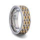 MONTROSE Wavy Gold And Gunmetal Texture Pattern Inlaid Titanium Men's Wedding Band With Flat Polished Profile - 8mm - Thorsten Rings
