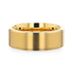 AURELIANO Yellow Gold Plating Titanium Men's Wedding Band With Flat Brushed Finish Center And Rounded Polished Edges - 8mm