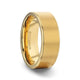 AURELIANO Yellow Gold Plating Titanium Men's Wedding Band With Flat Brushed Finish Center And Rounded Polished Edges - 8mm - Thorsten Rings