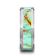 PIERRE Men's Polished Tungsten Wedding Band with Light Blue Turquoise Stone Inlay & Polished Beveled Edges - 8mm