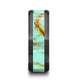 PIETRO Men's Polished Black Ceramic Wedding Band with Light Blue Turquoise Stone Inlay & Polished Beveled Edges - 8mm