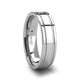 ANCHORAGE Men's Tungsten Wedding Band with Dual Offset Grooves - 6mm or 8mm