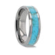 ARIZONA Kingman Turquoise Inlay Tungsten Men's Wedding Band With Beveled Edges - 8mm - Limited Run - Thorsten Rings