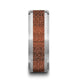 BODHI Men's Polished Finish Beveled Edges Tungsten Wedding Band with Orange Goldstone Inlay - 8mm