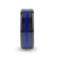 DECLAN Men's Beveled Black Ceramic Brushed Finish Wedding Band with Polished Blue Stripe - 8mm