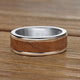 8MM Black Tungsten Carbide Ring - Wood Insert with Round Edge